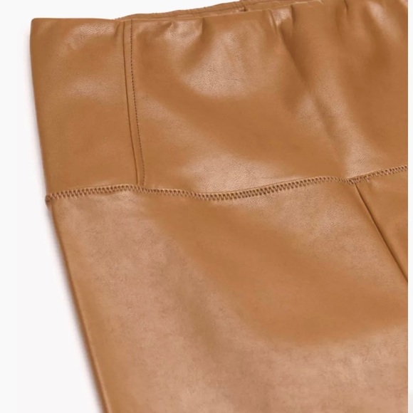 Aritzia Wilfred Free Daria vegan leather legging 2XS short Cognac colour NWT - Picture 2 of 3